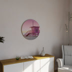 PINK PARADISE WATCH Round Wall Art