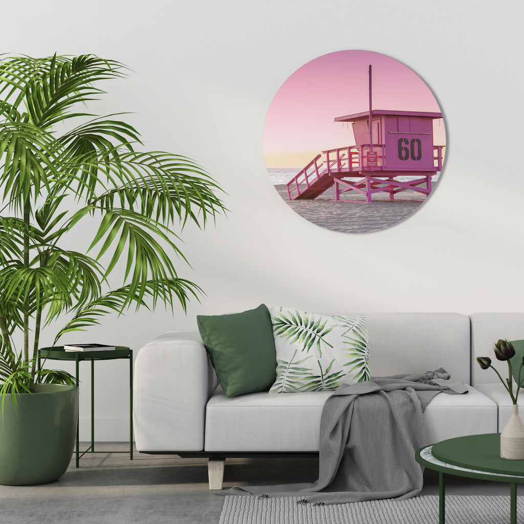 PINK PARADISE WATCH Round Wall Art