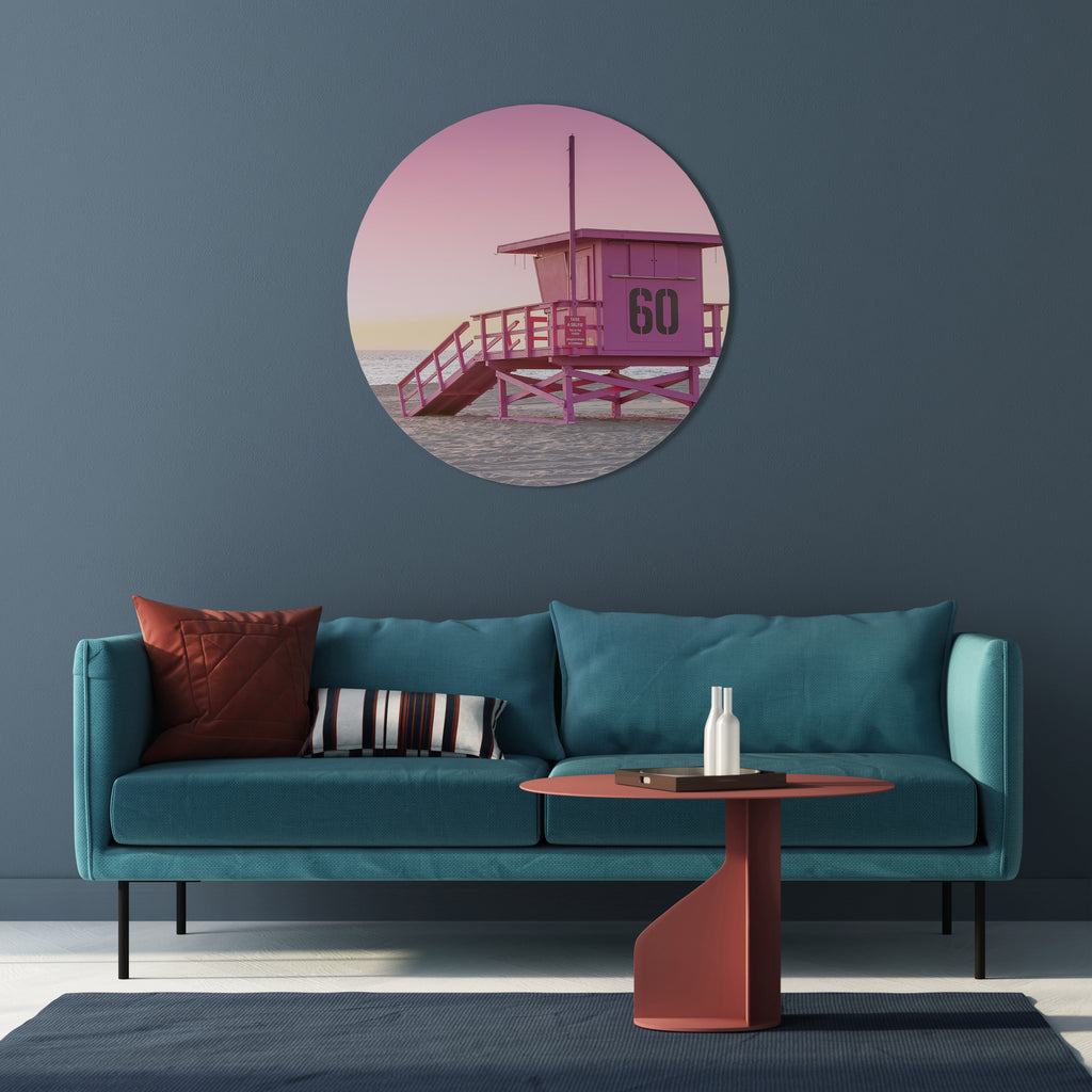 PINK PARADISE WATCH Round Wall Art