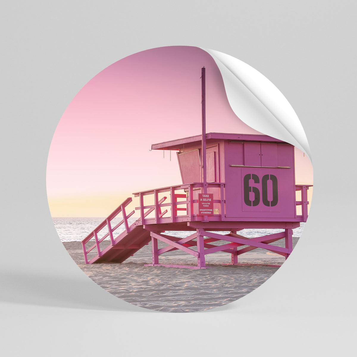 PINK PARADISE WATCH Vinilo adhesivo redondo