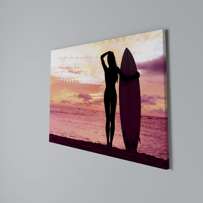 SUNSET SURF SPIRIT Cuadro en lienzo horizontal