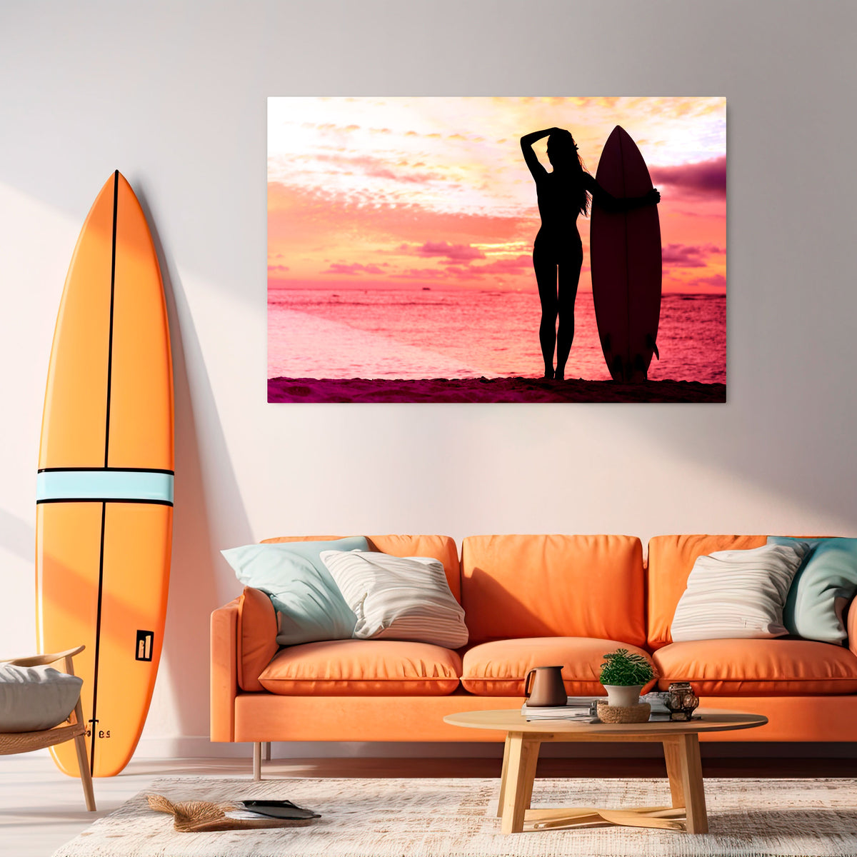 SUNSET SURF SPIRIT Cuadro en lienzo horizontal