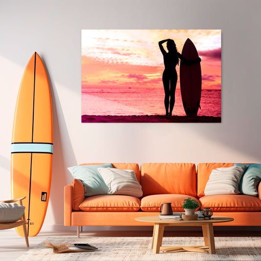 SUNSET SURF SPIRIT Cuadro en lienzo horizontal