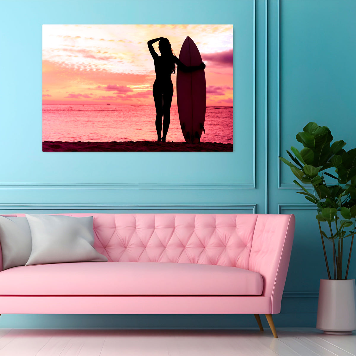 SUNSET SURF SPIRIT Cuadro en lienzo horizontal