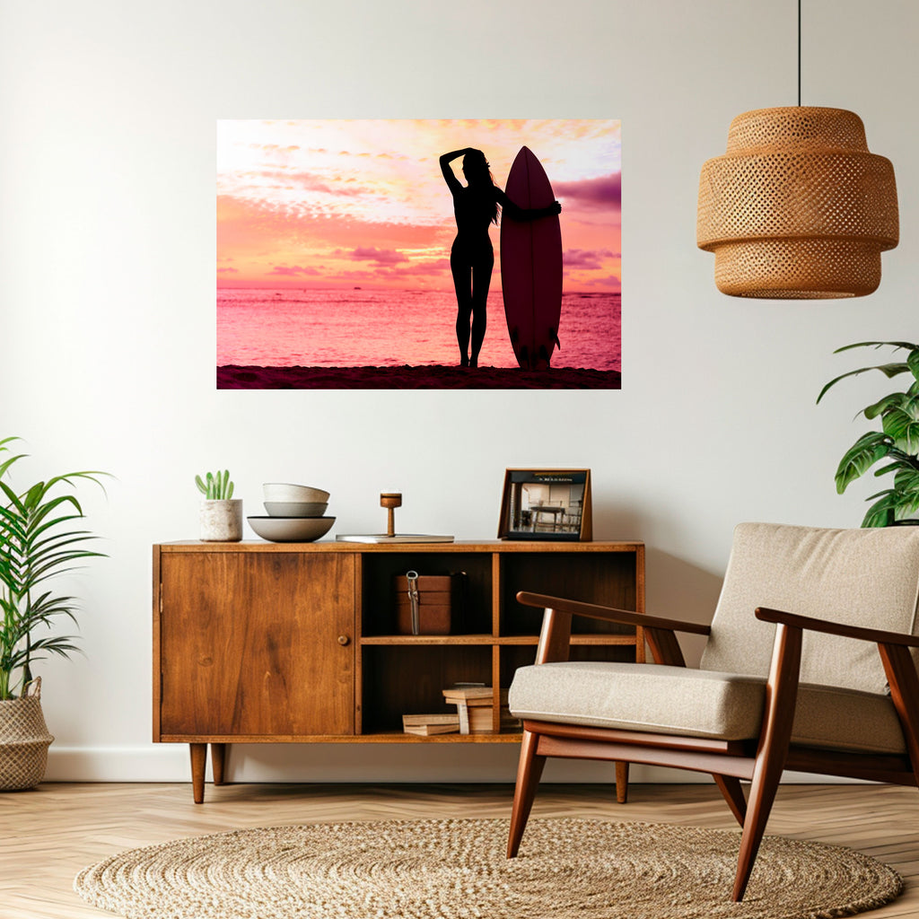 Póster horizontal autoadhesivo SUNSET SURF SPIRIT