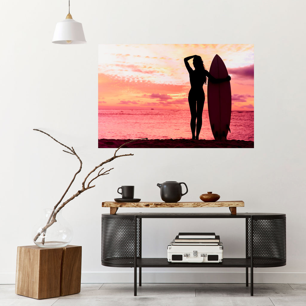 Póster horizontal autoadhesivo SUNSET SURF SPIRIT
