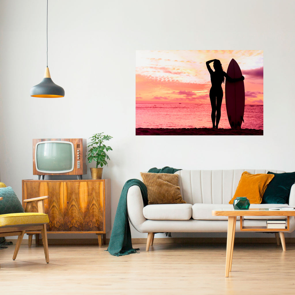 Póster horizontal autoadhesivo SUNSET SURF SPIRIT