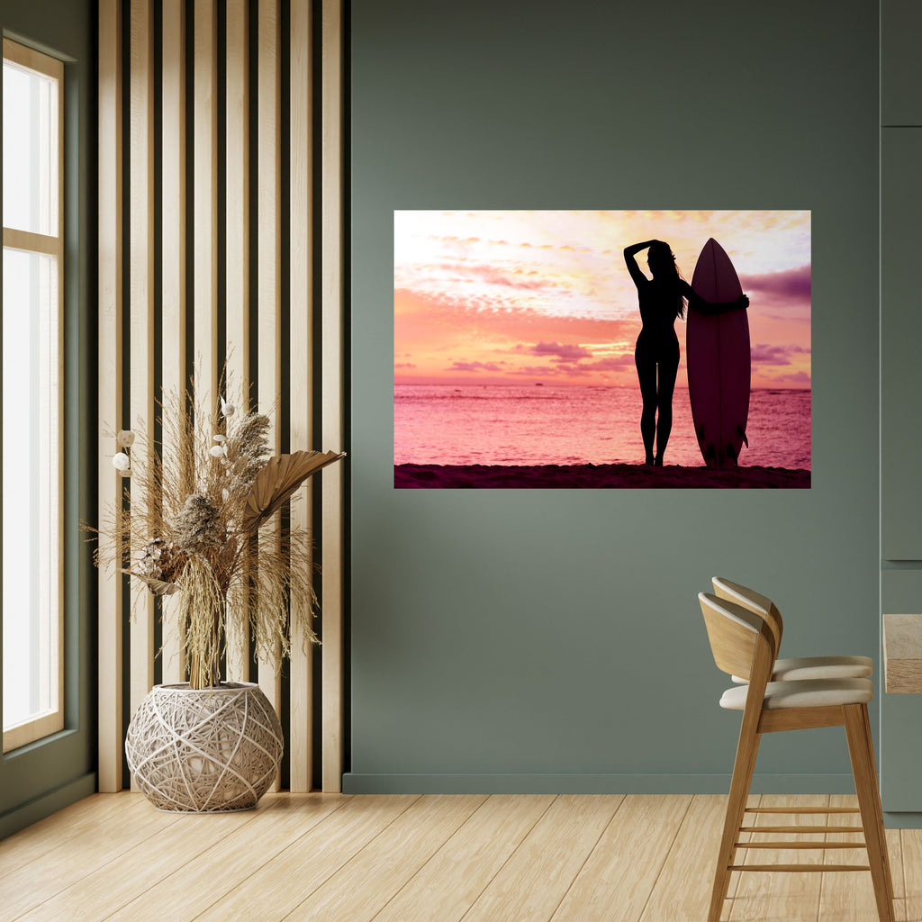 Póster horizontal autoadhesivo SUNSET SURF SPIRIT