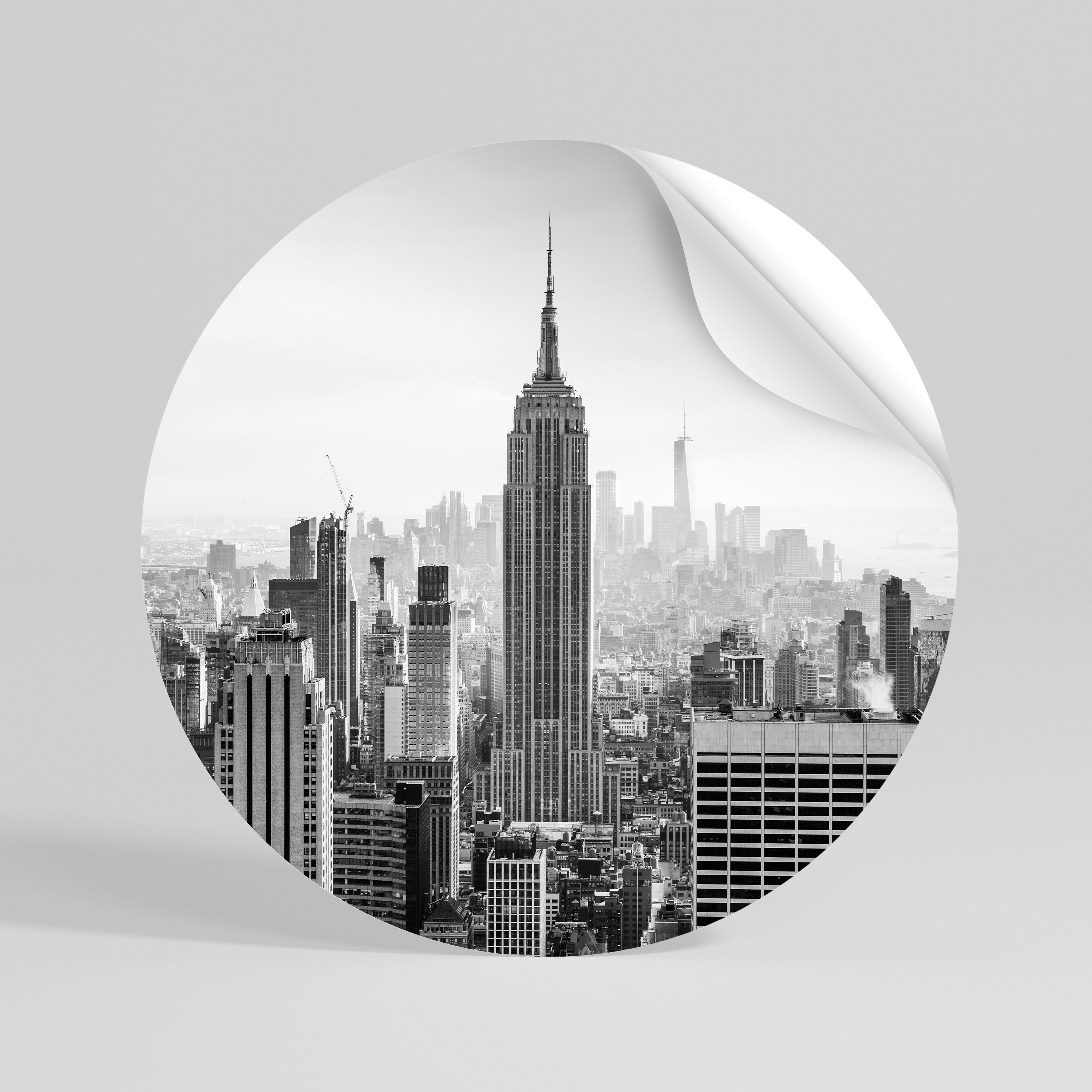 EMPIRE STATE BUILDING Peel and Stick Round Sticker