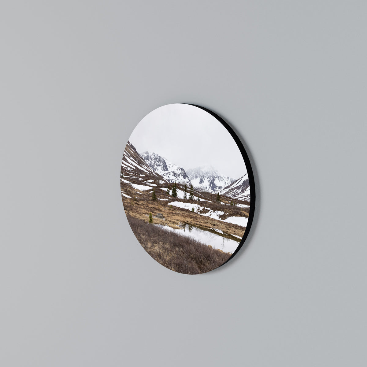 ECHOES OF WINTER Arte de pared redondo