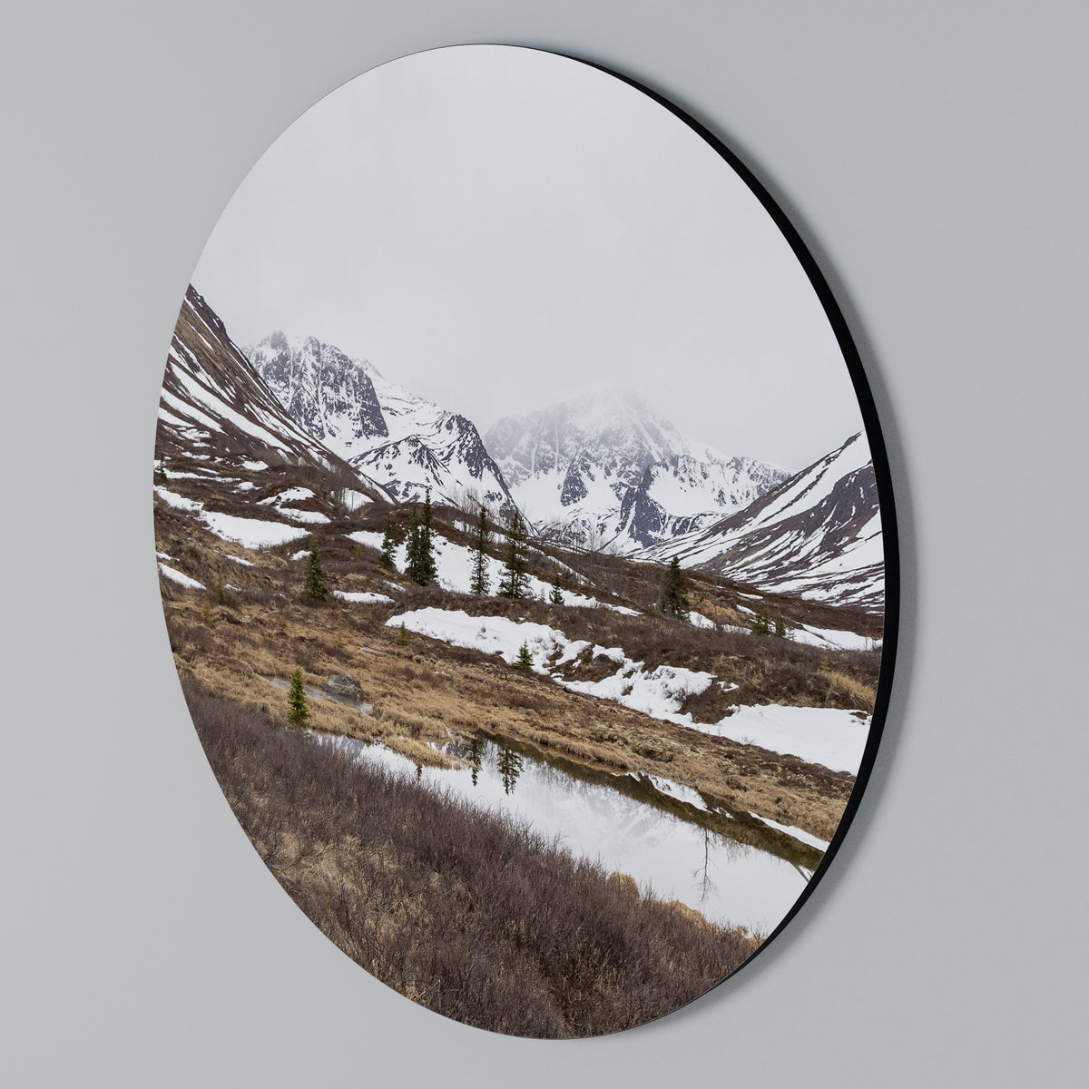 ECHOES OF WINTER Arte de pared redondo