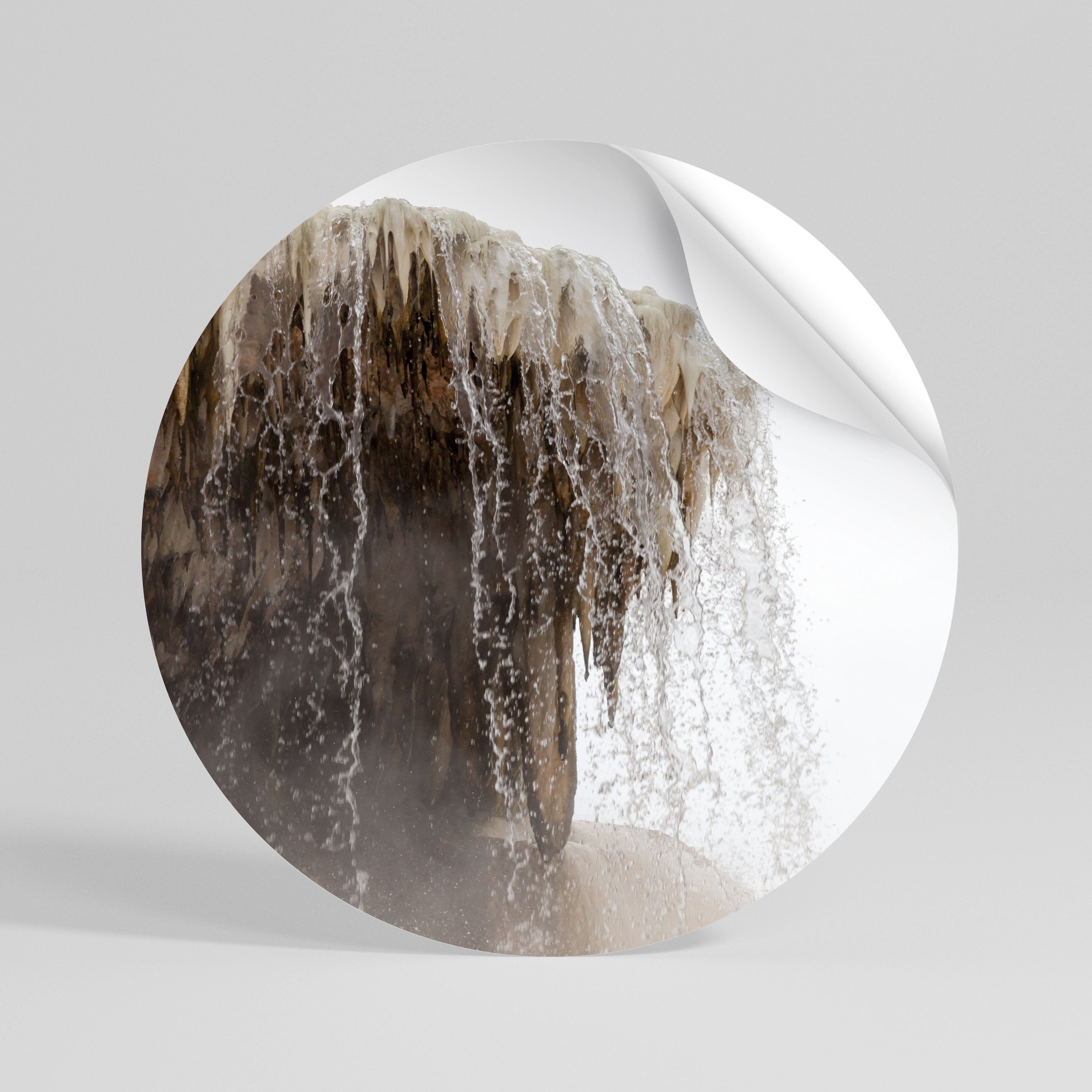 MAMMOTH HOT SPRINGS Peel and Stick Round Sticker