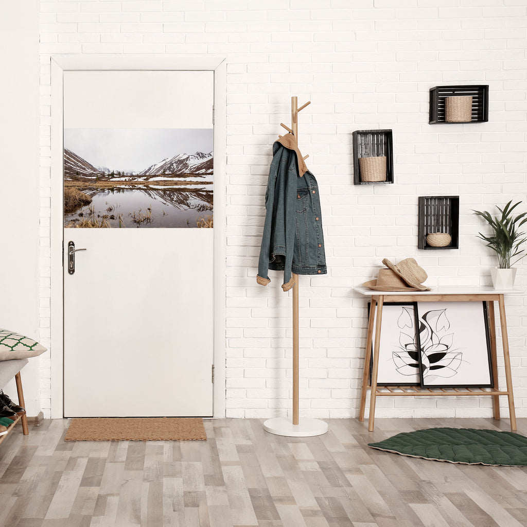 REFLEJOS BESADOS POR LA NIEVE Póster horizontal autoadhesivo