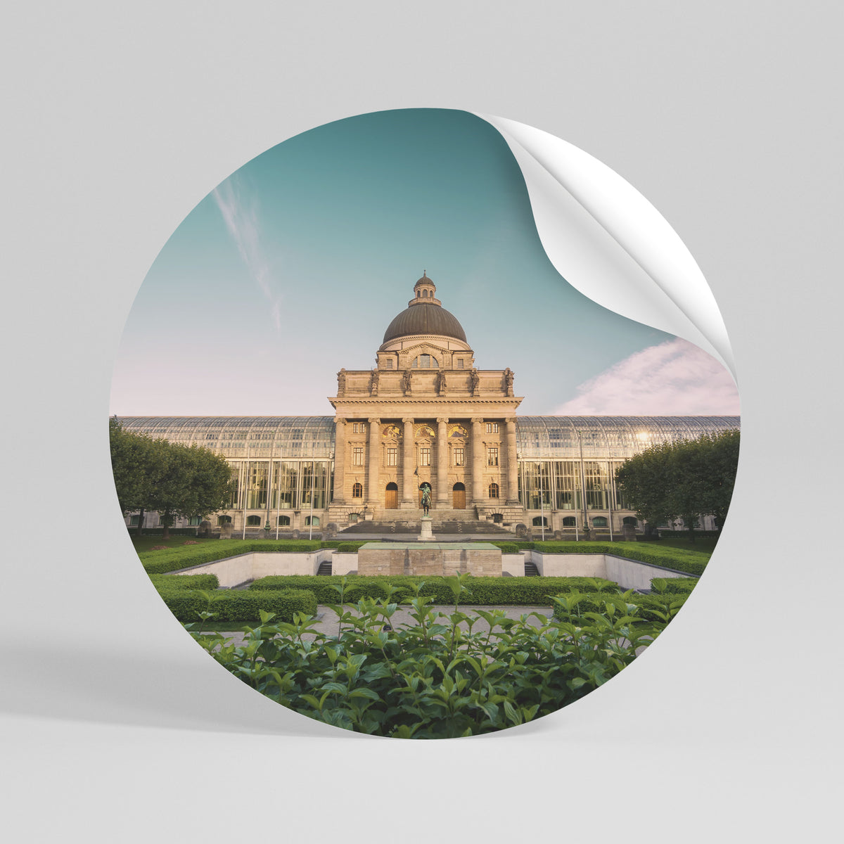 TRANQUIL PALACE VIEW Vinilo adhesivo redondo