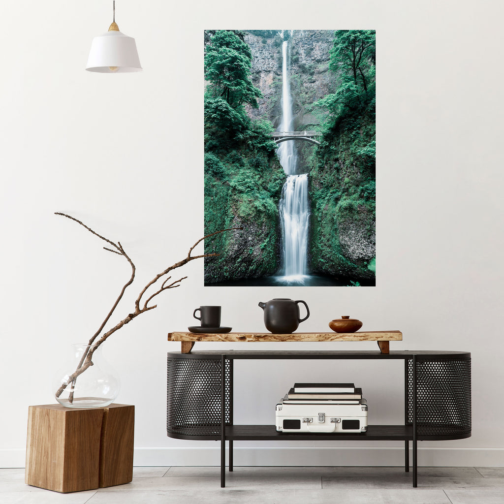 MYSTICAL WATERSCAPE BRIDGE Peel and Stick Vertical Poster