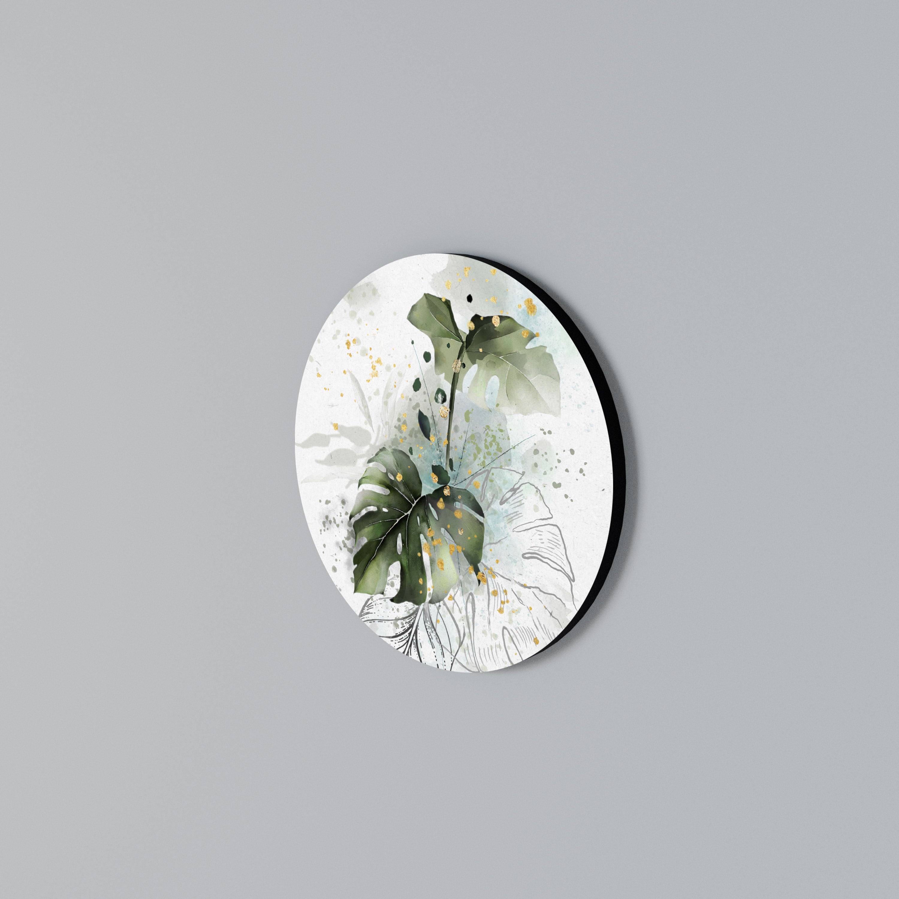 VIVID LEAF SYMPHONY Round Wall Art