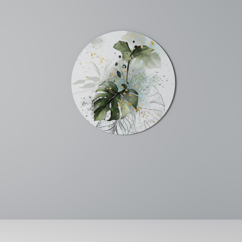 VIVID LEAF SYMPHONY Round Wall Art