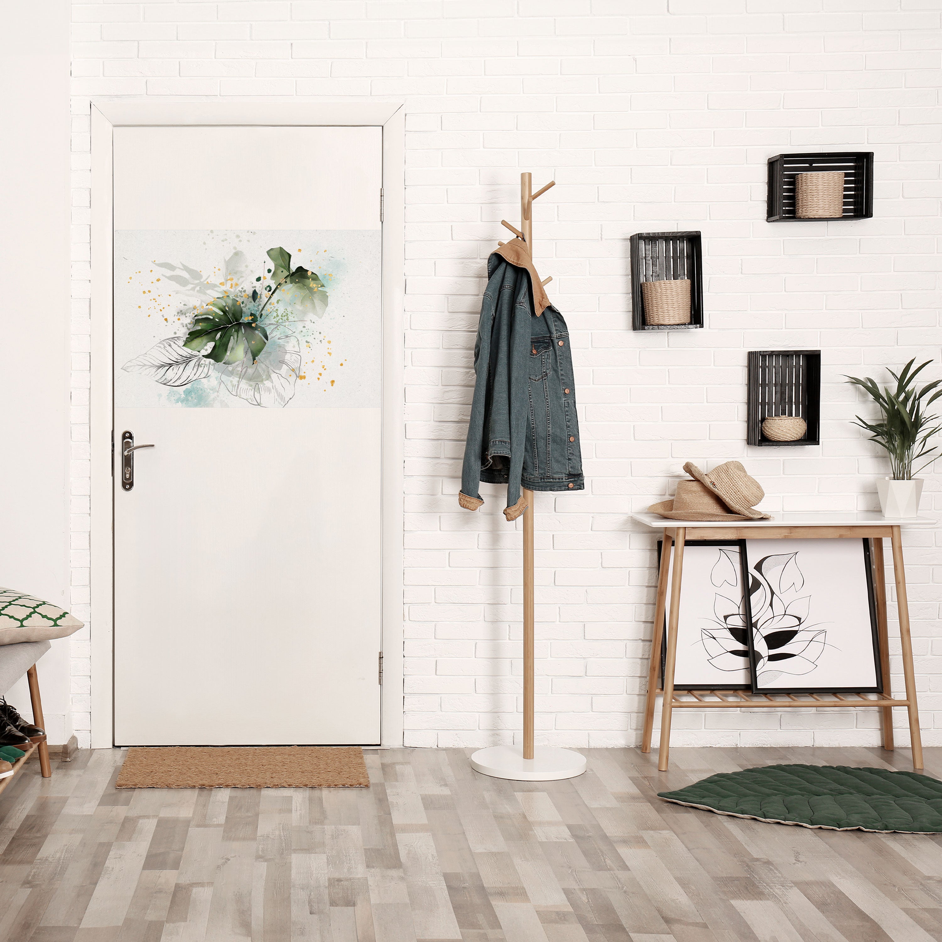 SINFONÍA DE HOJAS VÍVIDAS Póster horizontal autoadhesivo