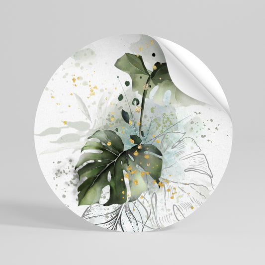VIVID LEAF SYMPHONY Vinilo adhesivo redondo