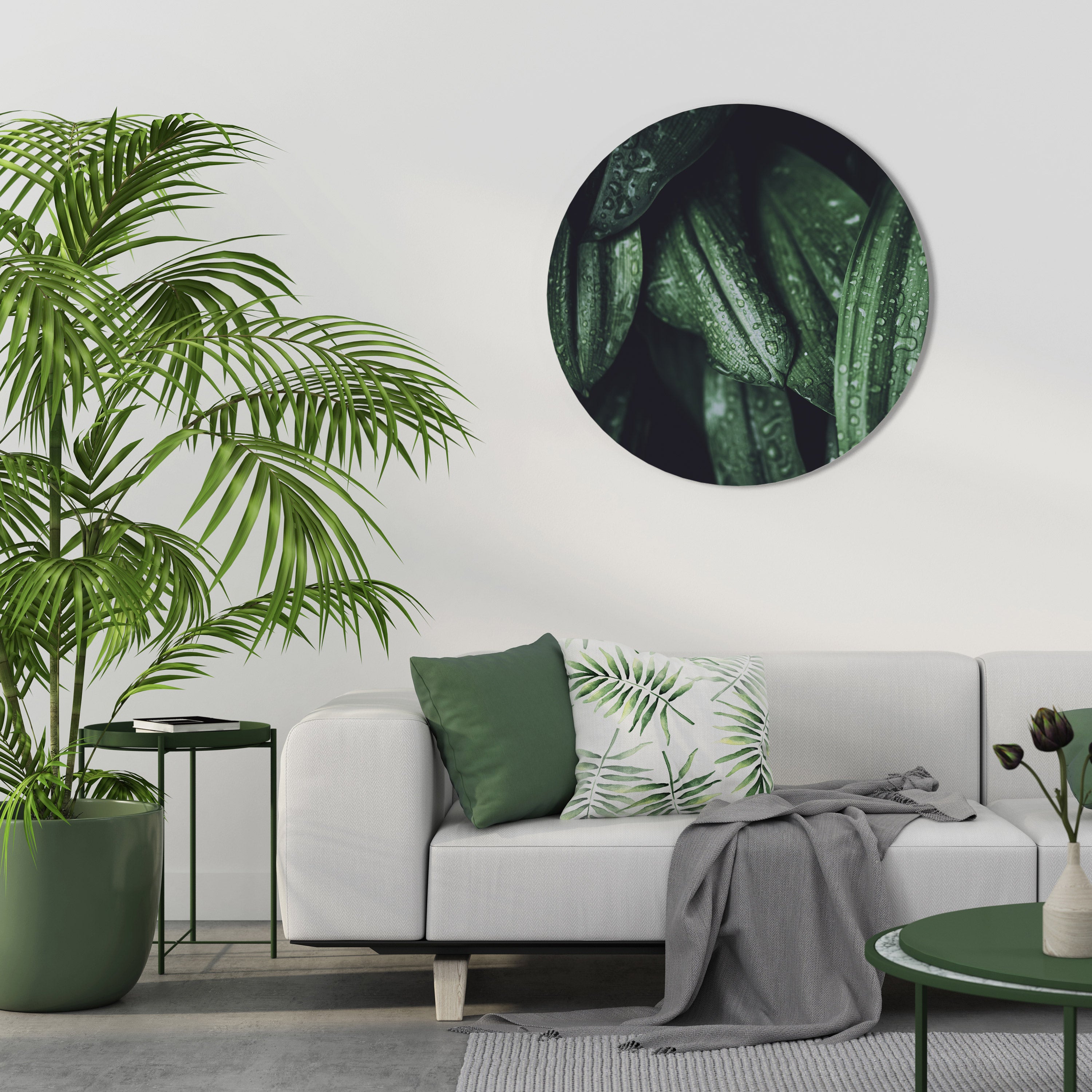 LUSH DROPLET DANCE Round Wall Art