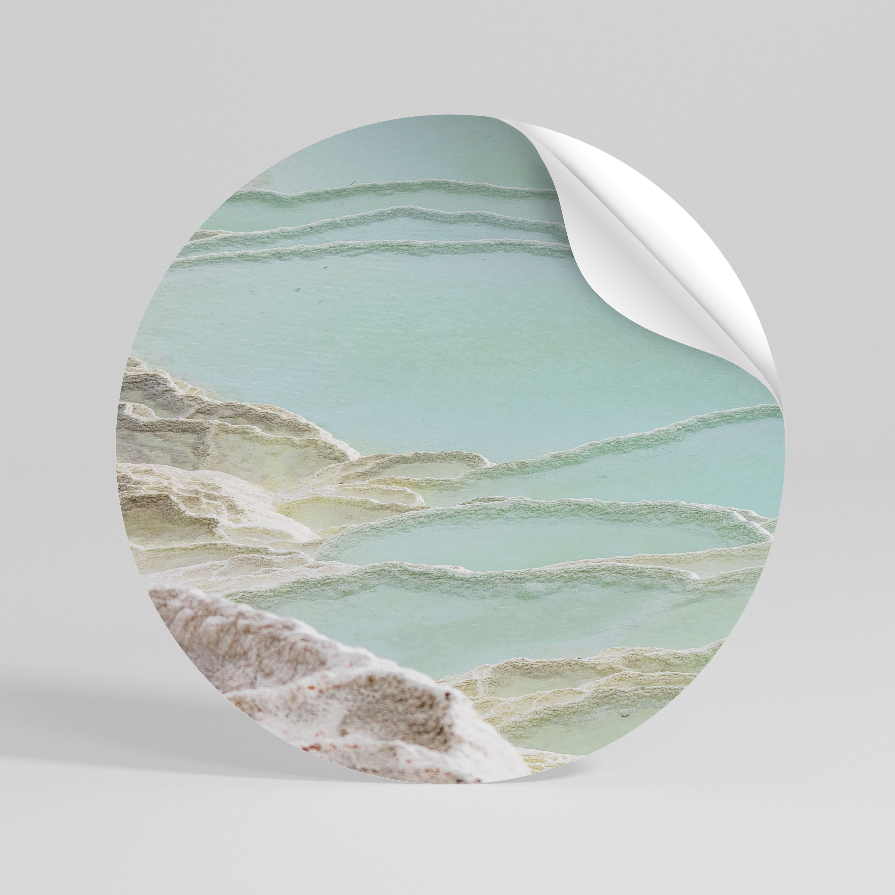 AQUAMARINE WHISPERS Peel and Stick Round Sticker