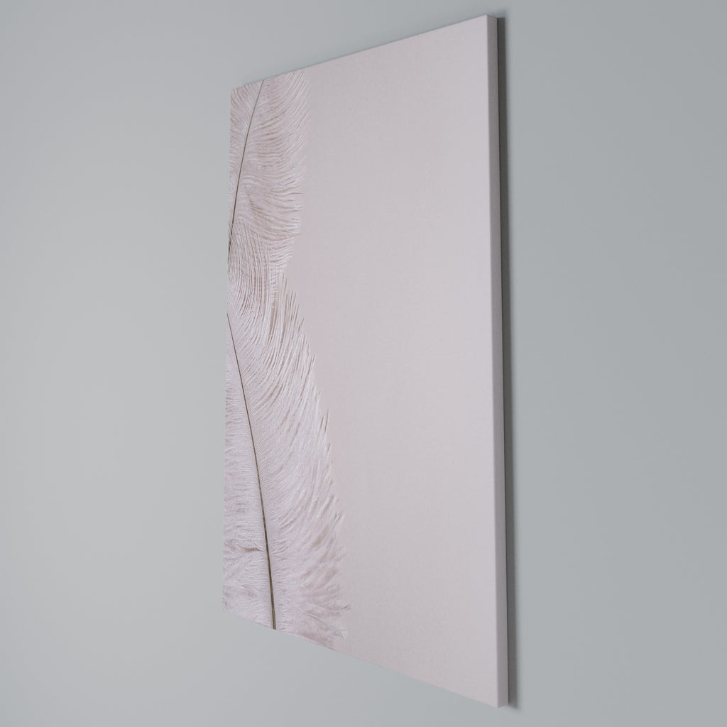 WHISPERING PINK FEATHERS Cuadro en lienzo vertical