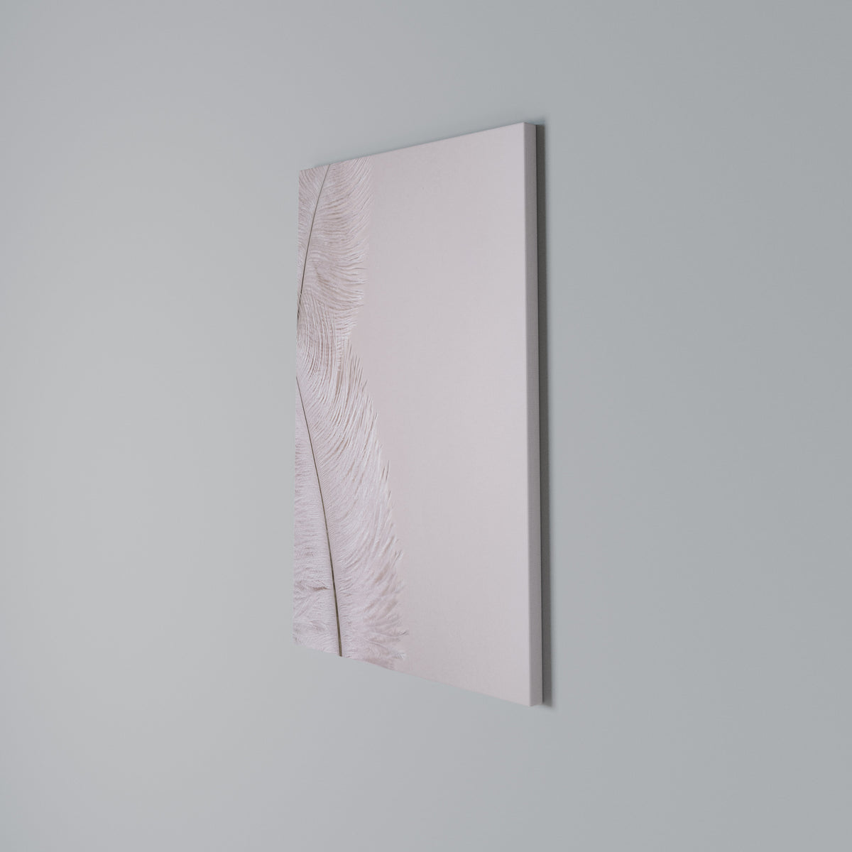 WHISPERING PINK FEATHERS Cuadro en lienzo vertical