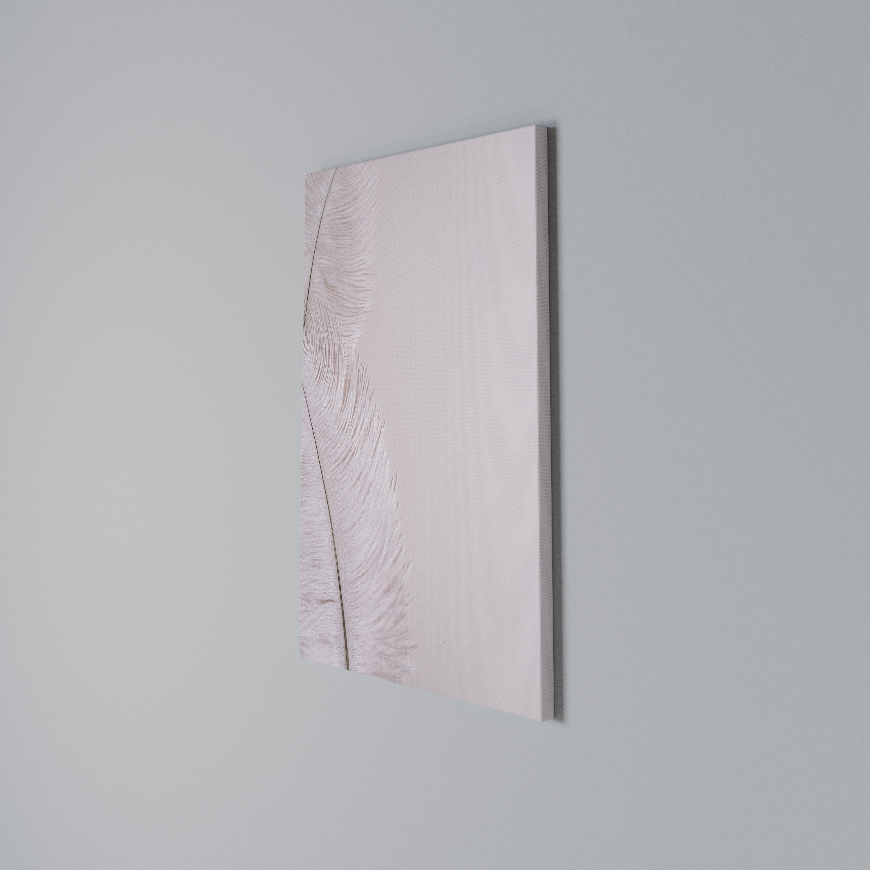 WHISPERING PINK FEATHERS Cuadro en lienzo vertical