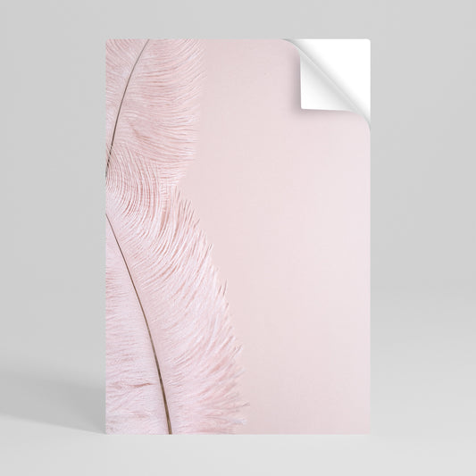 WHISPERING PINK FEATHERS Póster adhesivo vertical