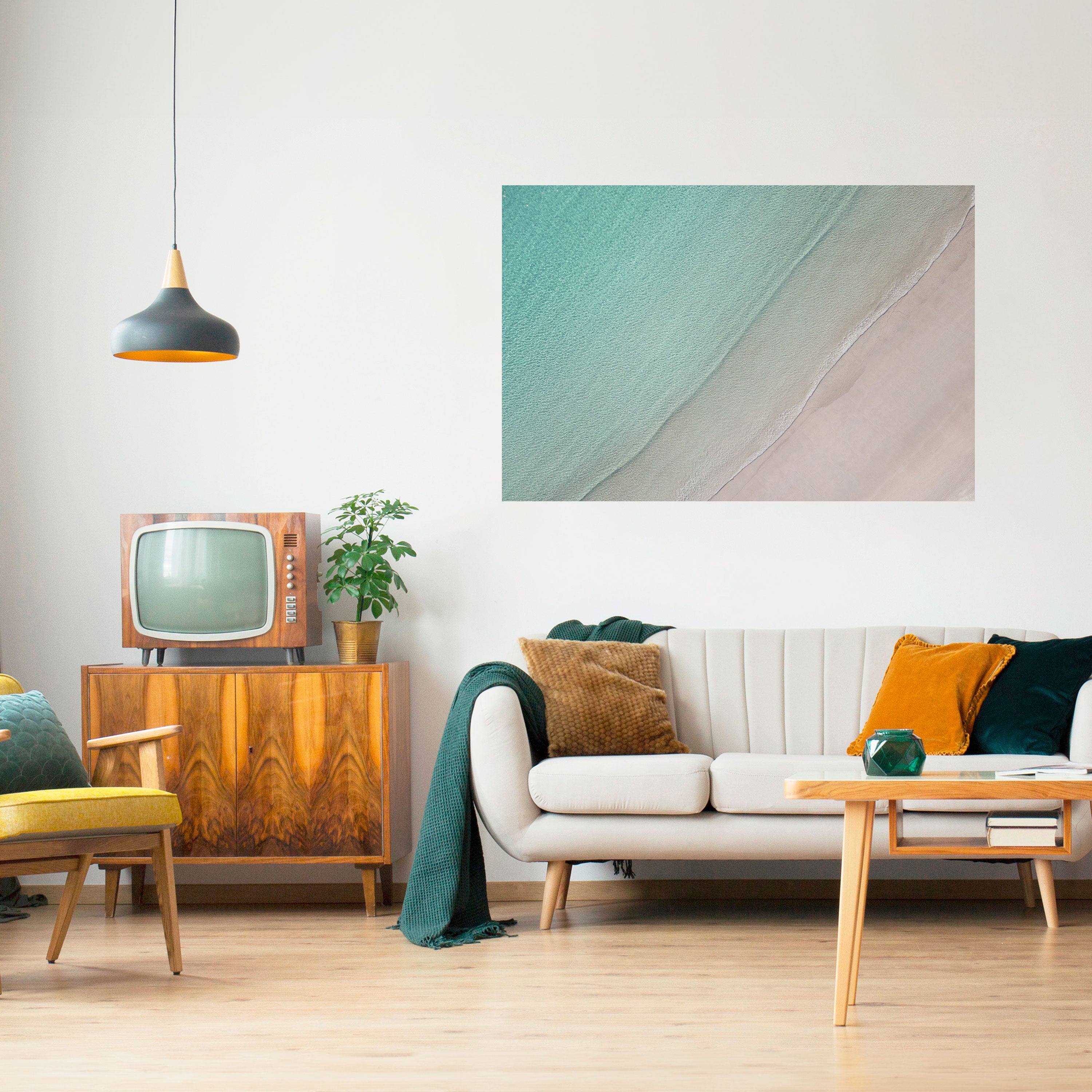 Póster horizontal autoadhesivo "COASTAL CALM ARTISTRY"