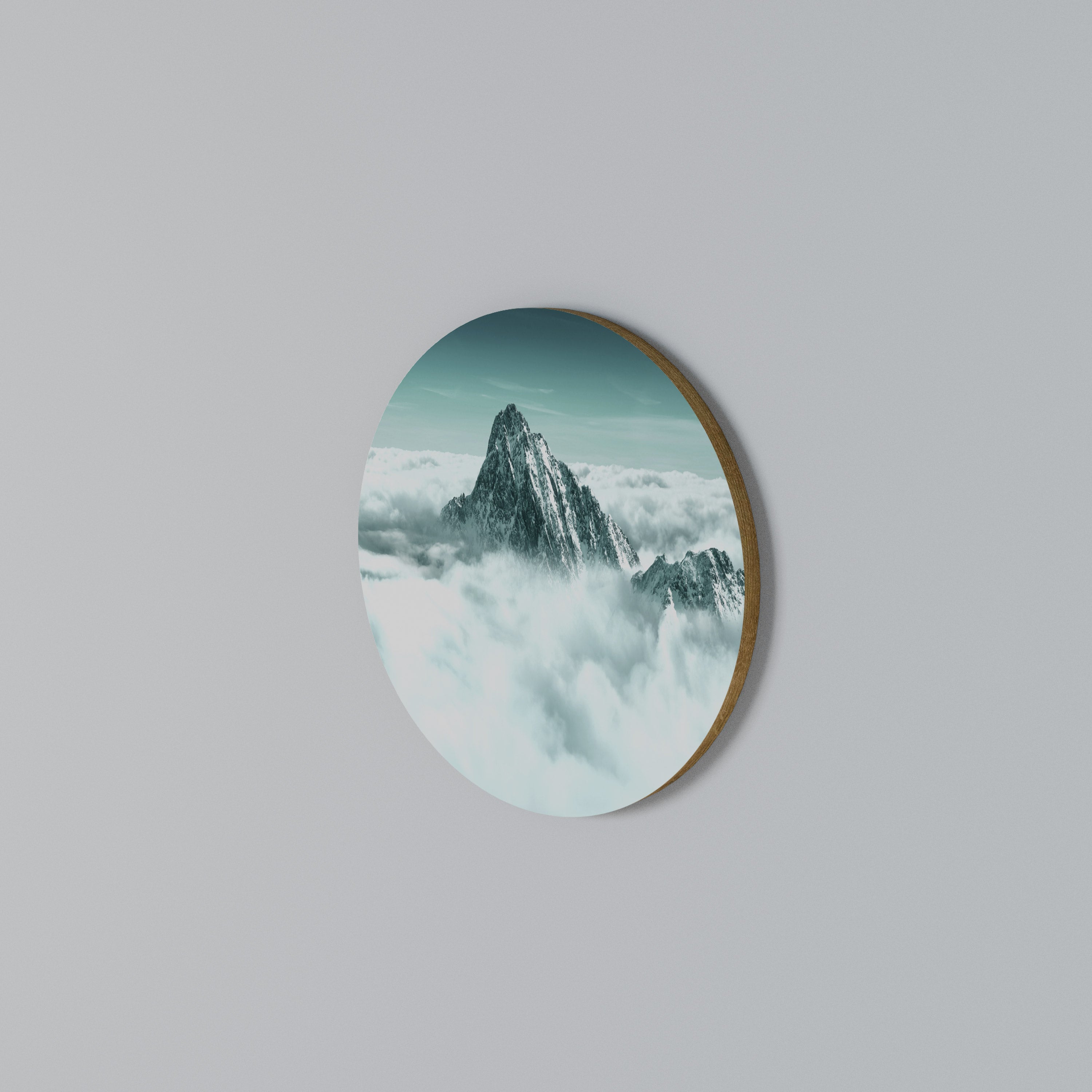 CLOUD-KISSED PEAK Round Wall Art