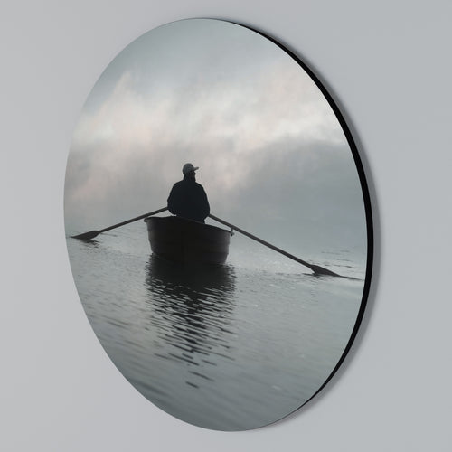 SAIL INTO THE UNKNOWN Arte de pared redondo