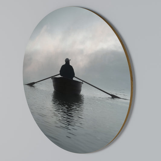 SAIL INTO THE UNKNOWN Arte de pared redondo