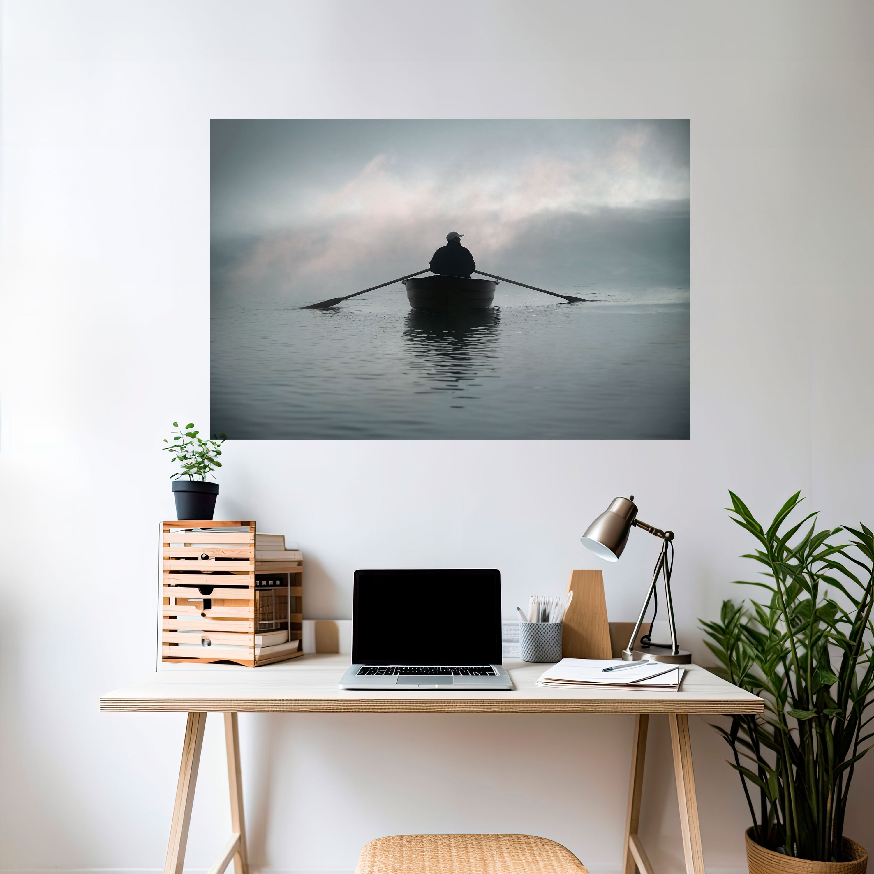 NAVEGA HACIA LO DESCONOCIDO Póster horizontal autoadhesivo