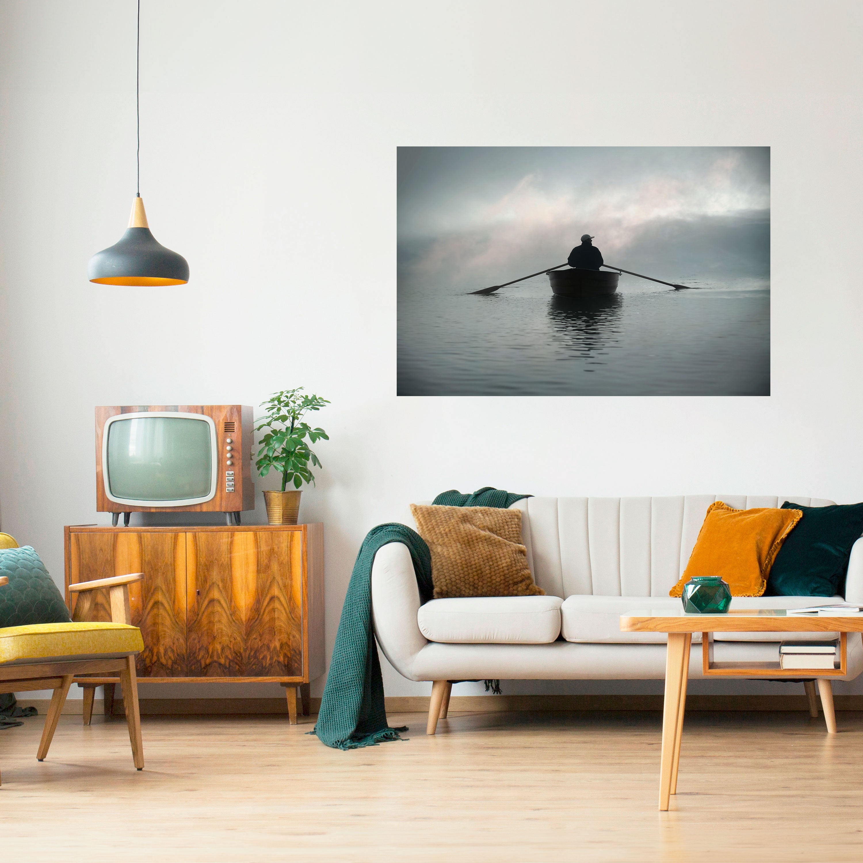 NAVEGA HACIA LO DESCONOCIDO Póster horizontal autoadhesivo