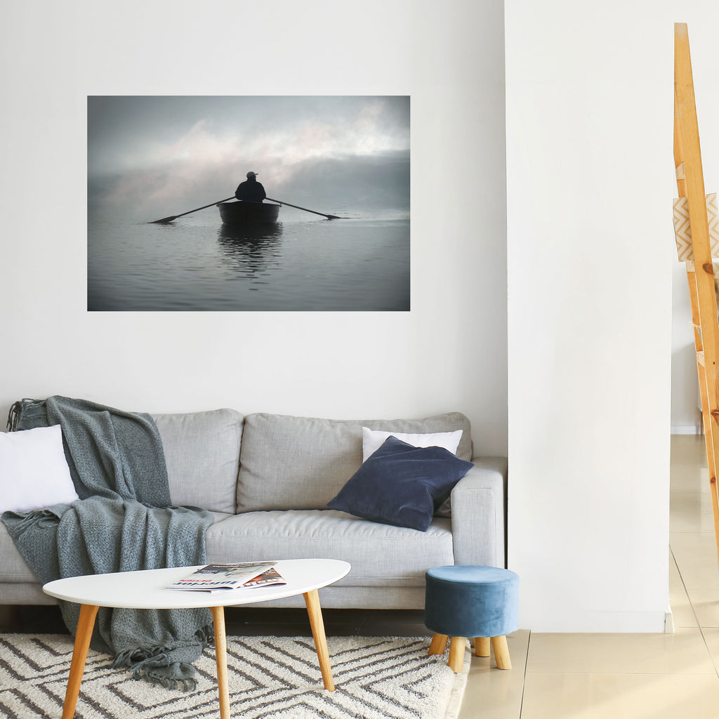 NAVEGA HACIA LO DESCONOCIDO Póster horizontal autoadhesivo