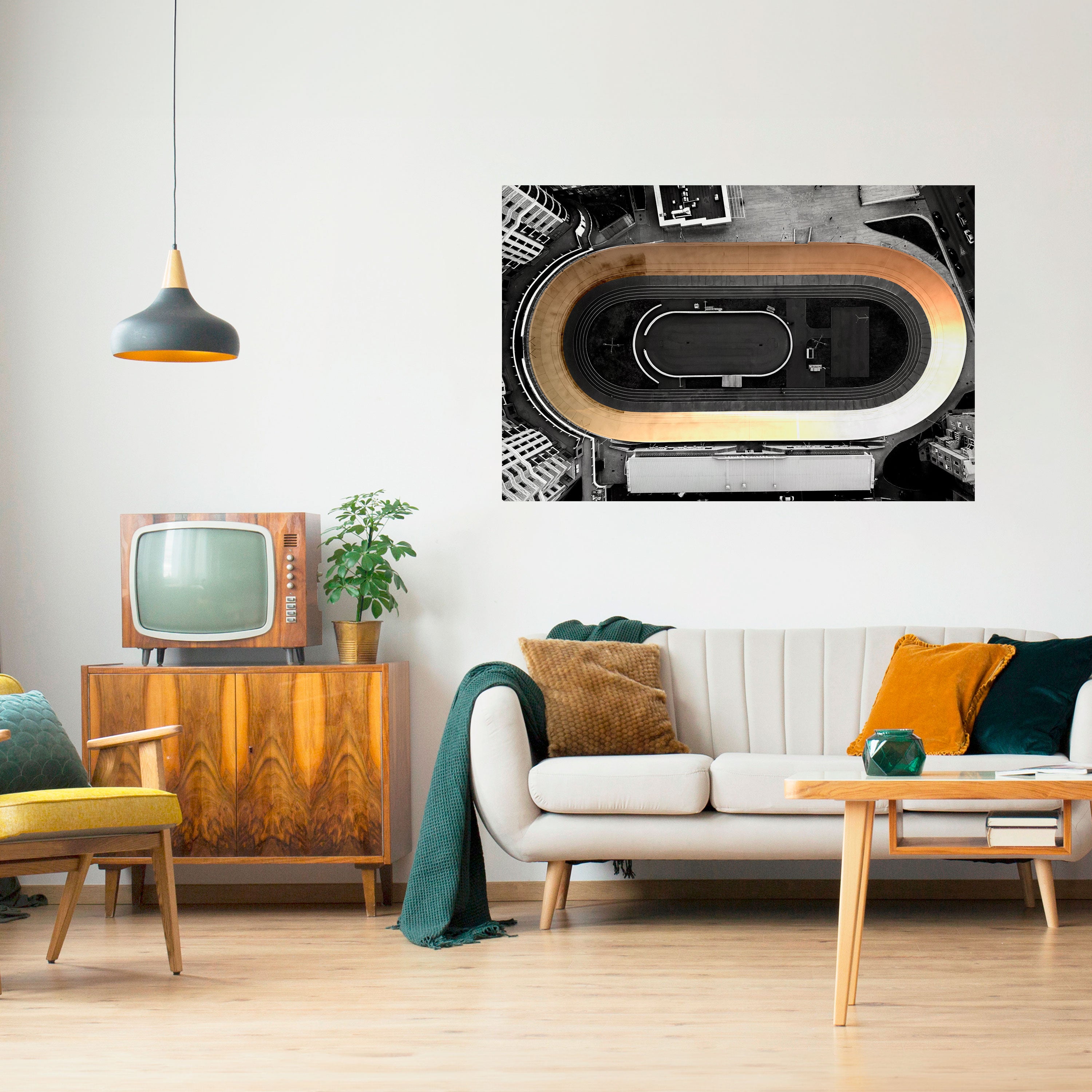 BORDE DE LA PISTA Póster horizontal autoadhesivo