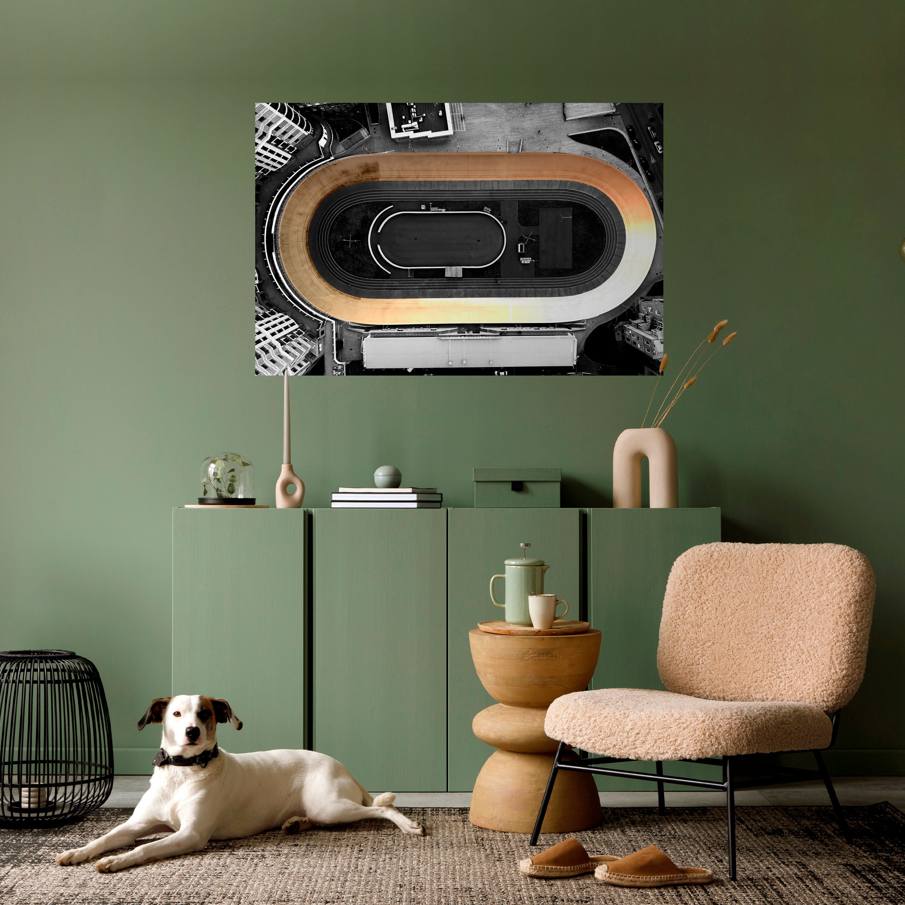 BORDE DE LA PISTA Póster horizontal autoadhesivo