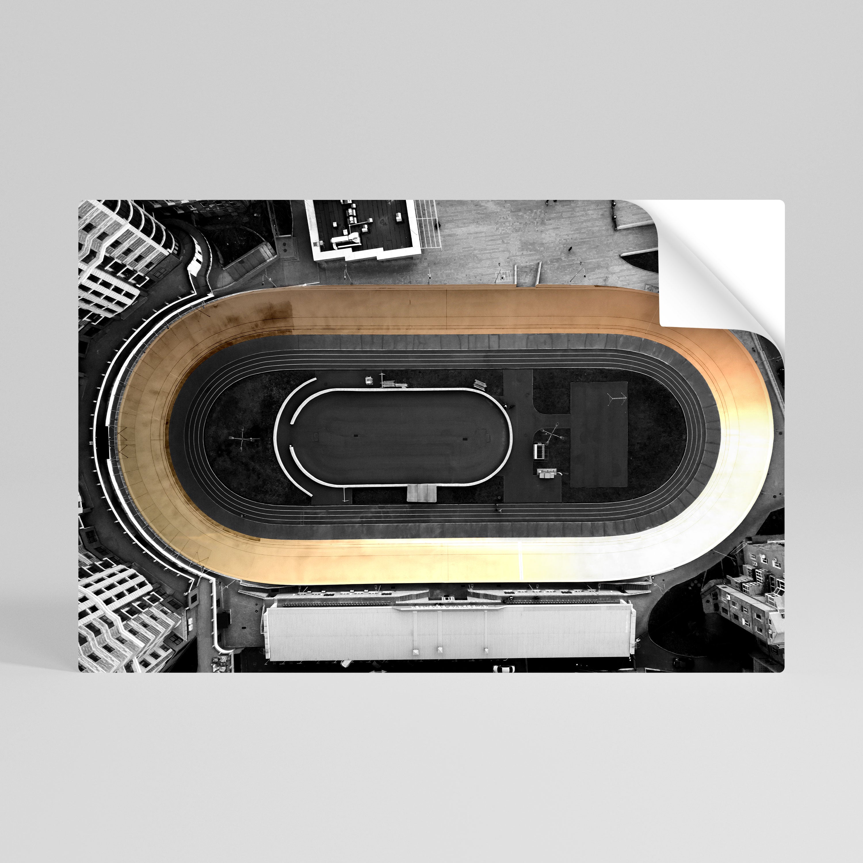 BORDE DE LA PISTA Póster horizontal autoadhesivo