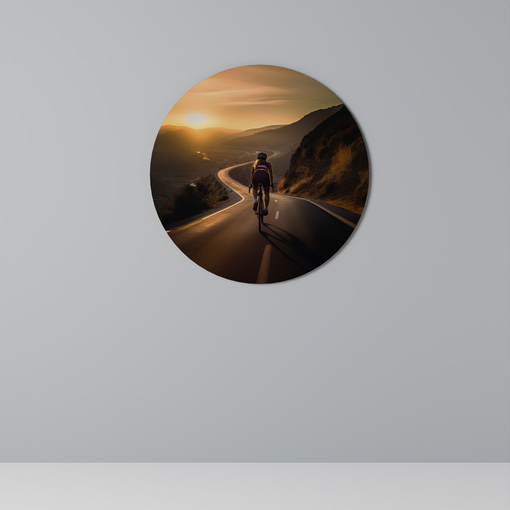 RIDE INTO GOLD Round Wall Art