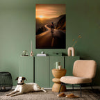 RIDE INTO GOLD Póster Vertical Adhesivo