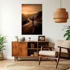 RIDE INTO GOLD Póster Vertical Adhesivo