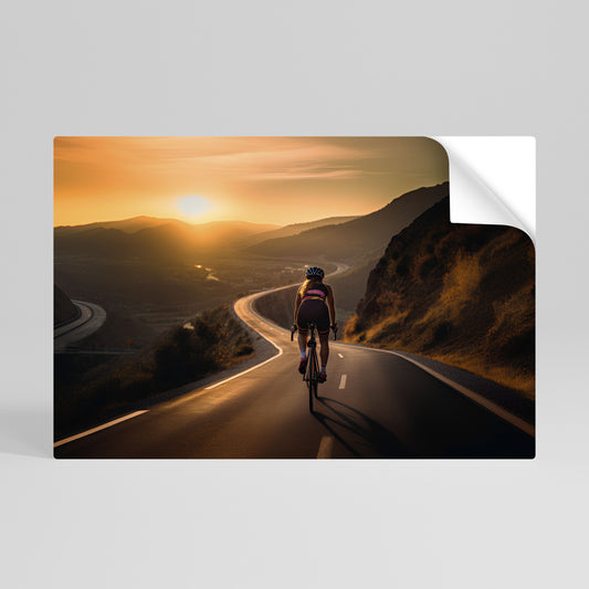 RIDE INTO GOLD Póster adhesivo horizontal