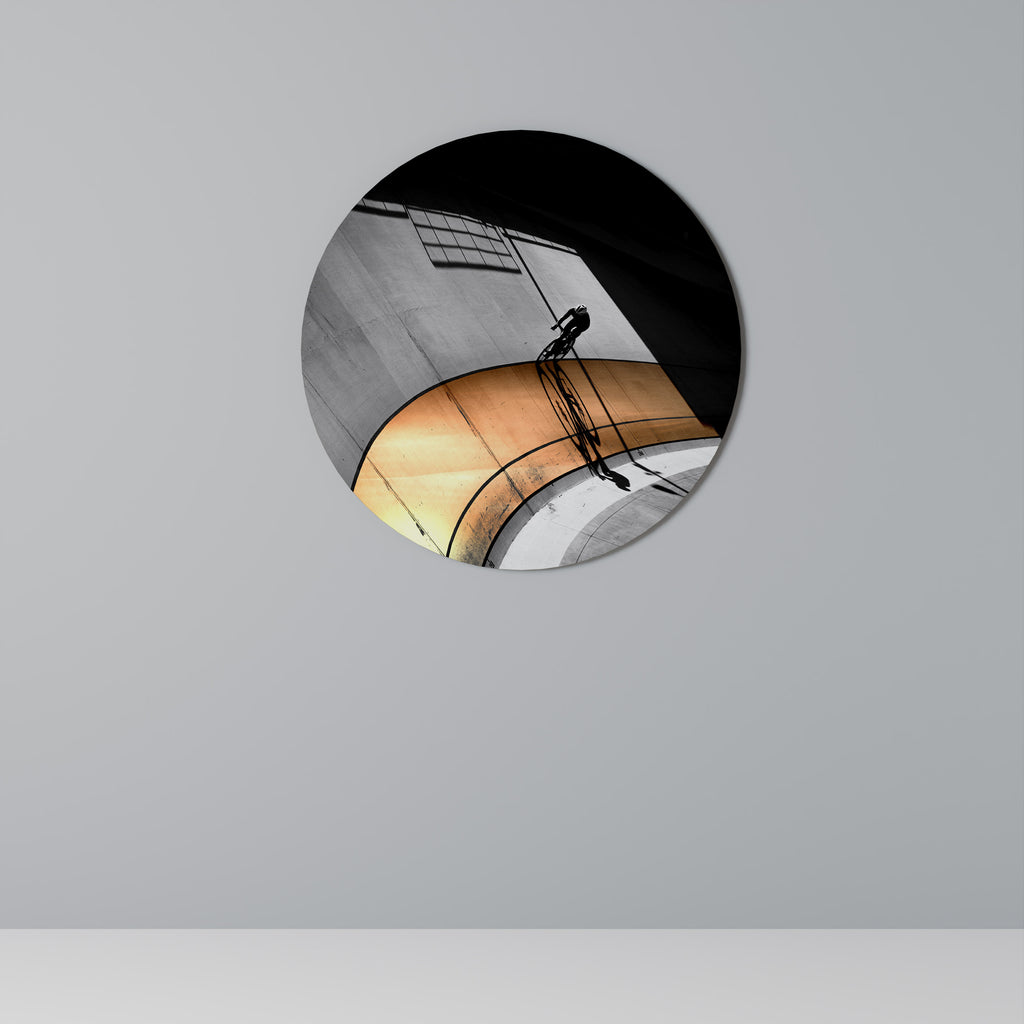 ORANGE ARC AMBIENCE Round Wall Art