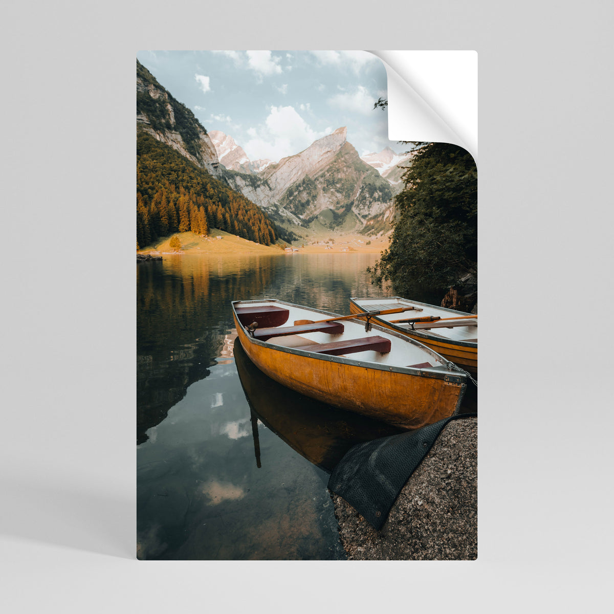TRANQUIL LAKE JOURNEY Póster adhesivo vertical