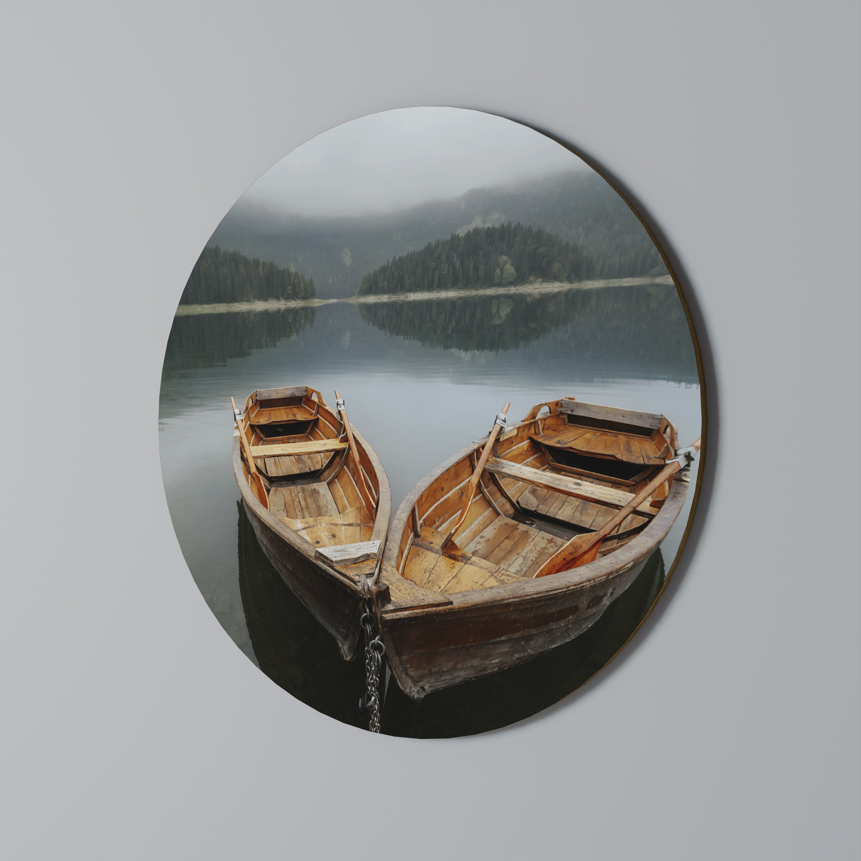 HARMONY OF BOATS Round Wall Art
