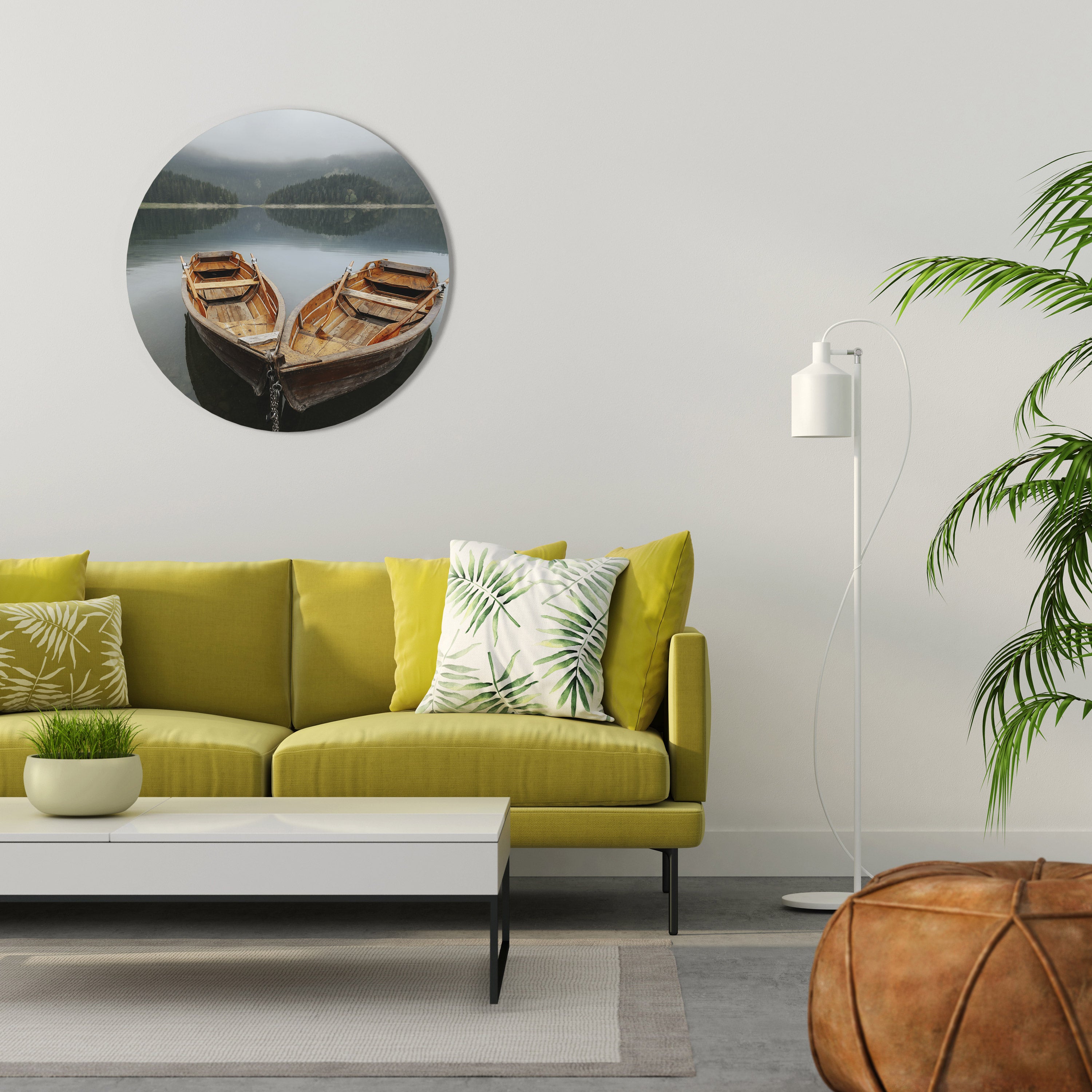 HARMONY OF BOATS Round Wall Art