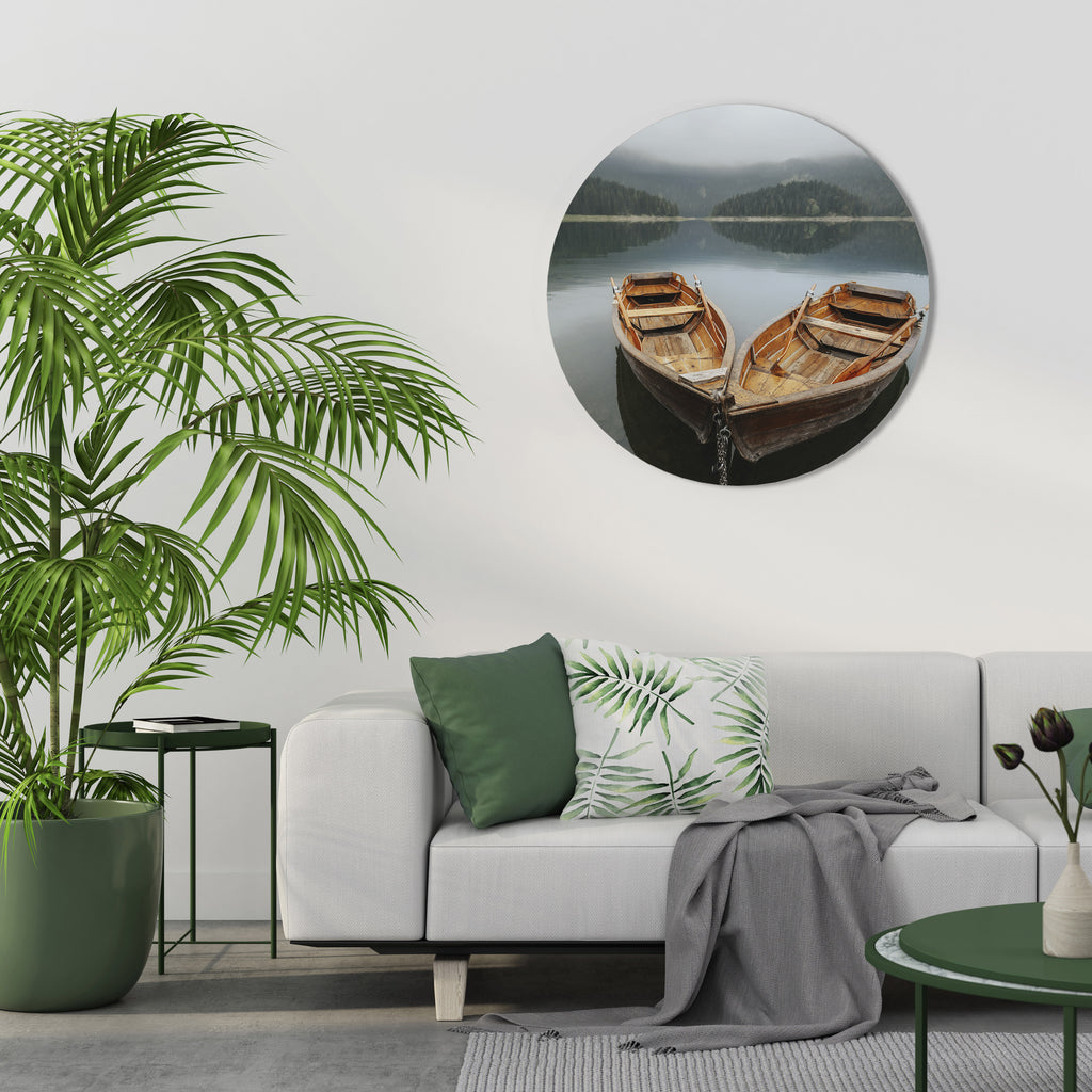 HARMONY OF BOATS Round Wall Art
