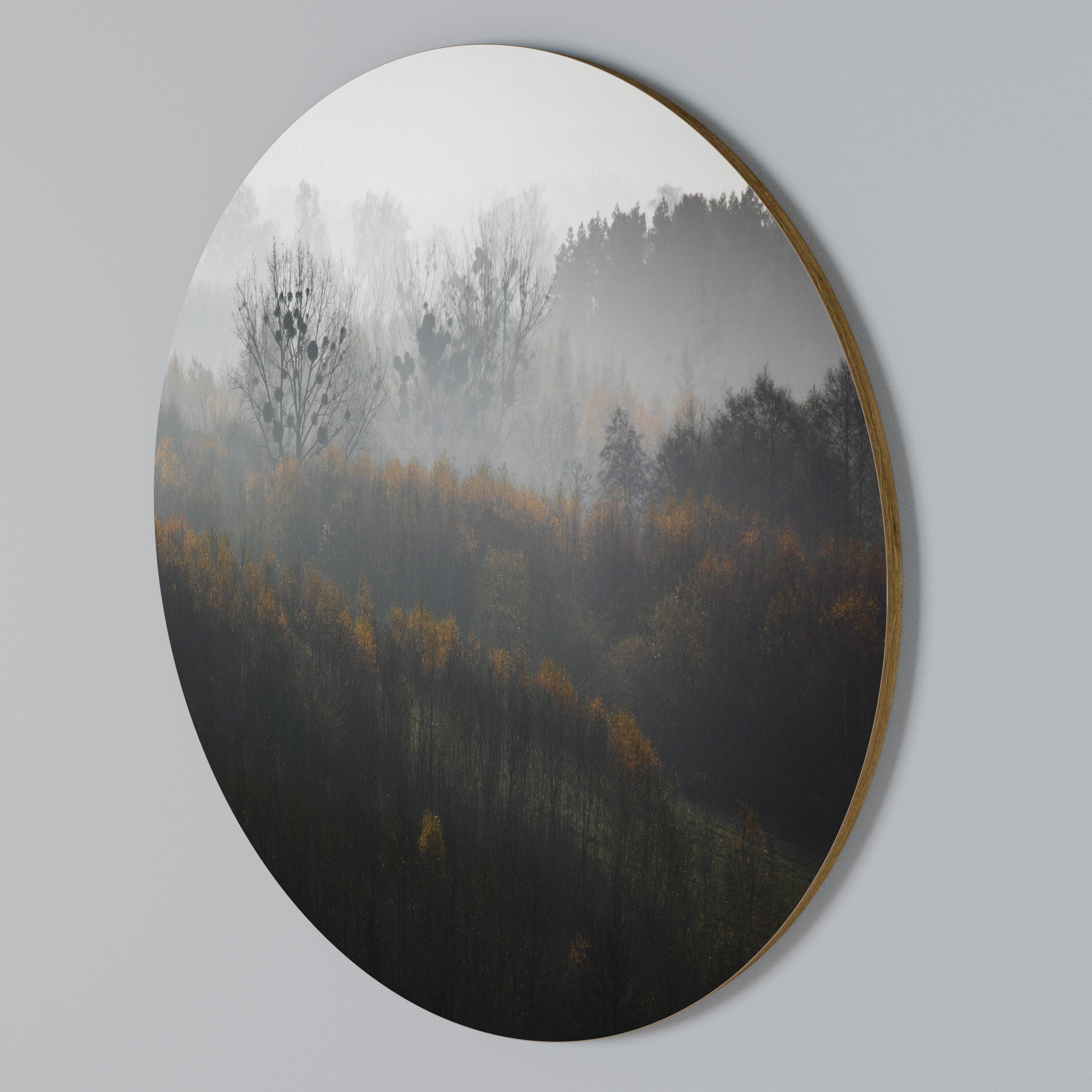 AUTUMNAL HAZE Round Wall Art