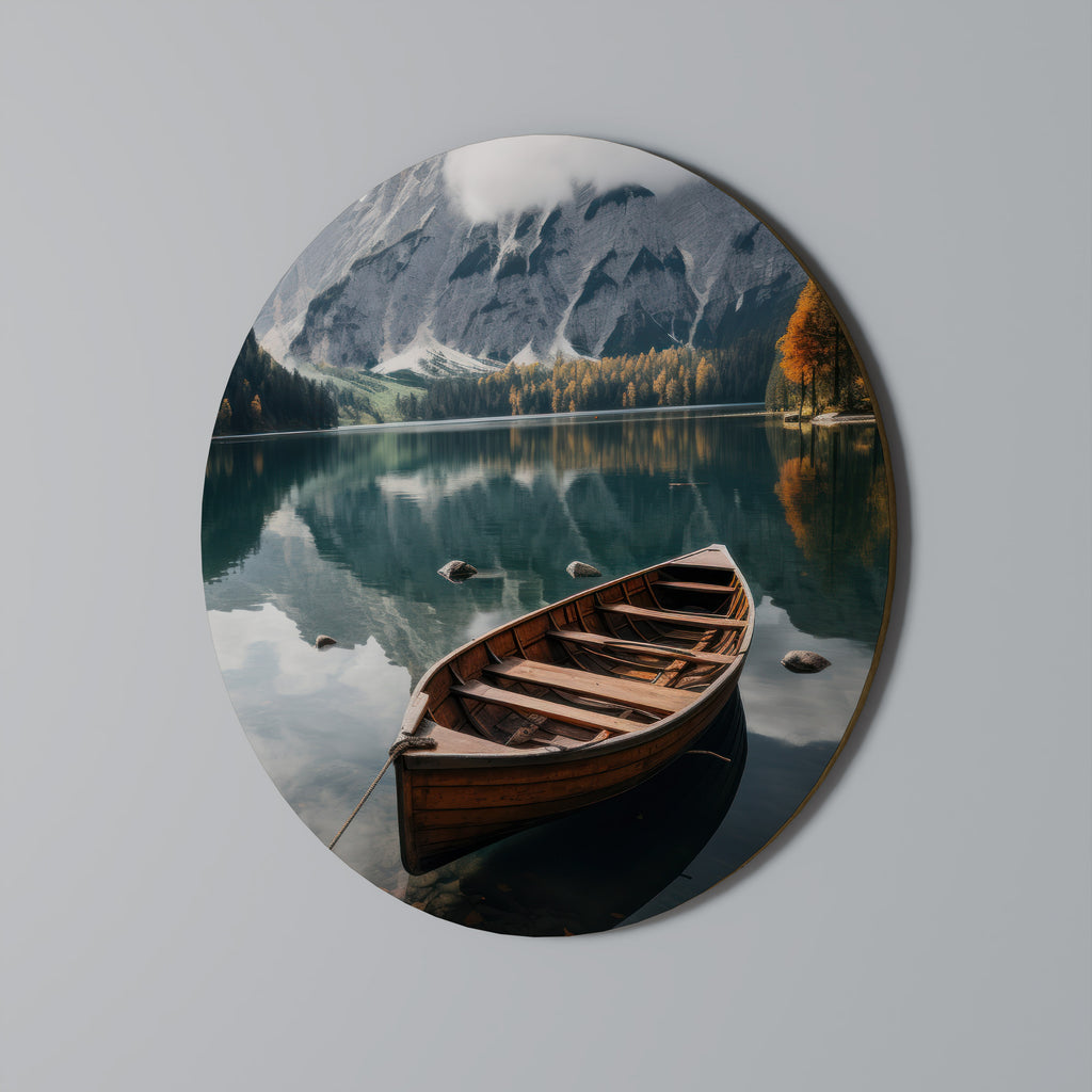 MOUNTAINSIDE REFLECTIONS Round Wall Art